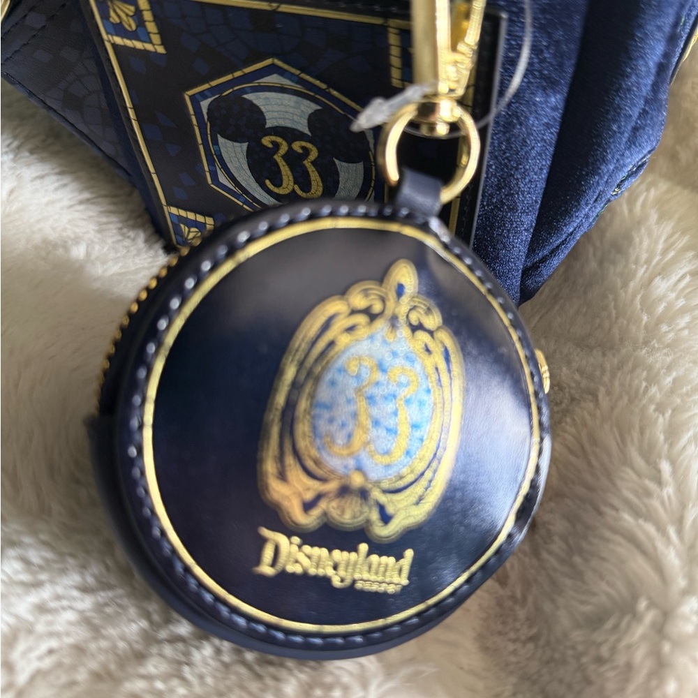 Club 33  Blue Velvet Luxury Disney Loungefly Backpack Brand New with Tags 🪄 - Picture 10 of 14